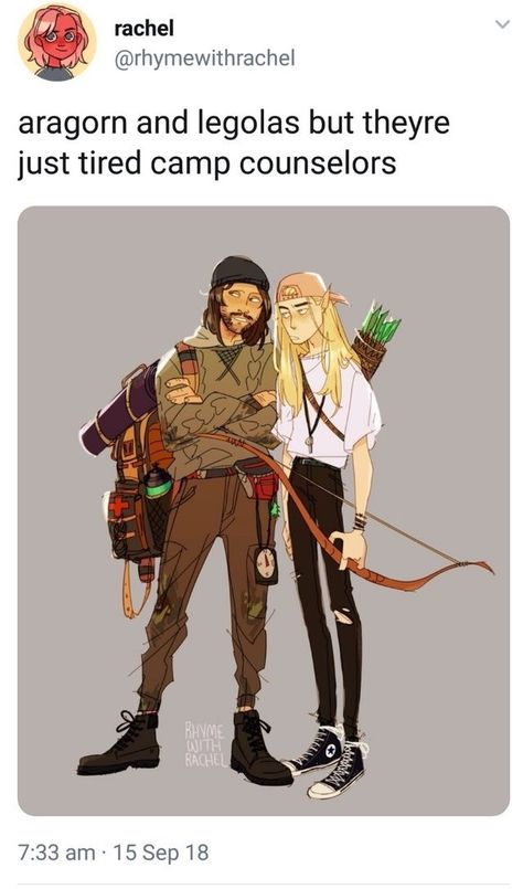 Aragorn And Legolas, Lotr Funny, Into The West, Lotr Art, Film Anime, Camp Counselor, Thranduil, Jrr Tolkien, Legolas