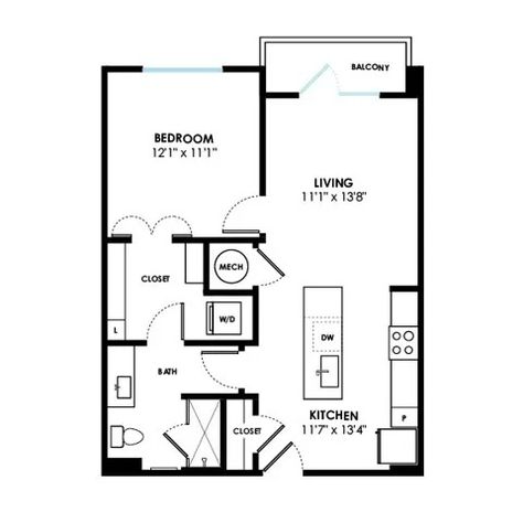 Cypress | 1 Bed Apartment | Hite & Notch Apartments 1 Bedroom Apartment Layout Ideas, 1 Bed Apartment Floor Plan, Apartment Layout 1 Bed, Japanese Apartment Layout, 1 Bedroom Apartment Layout, 1 Bedroom Apartment Floor Plan, Apartment Blueprints, Sims Apartment, 1 Bed Apartment