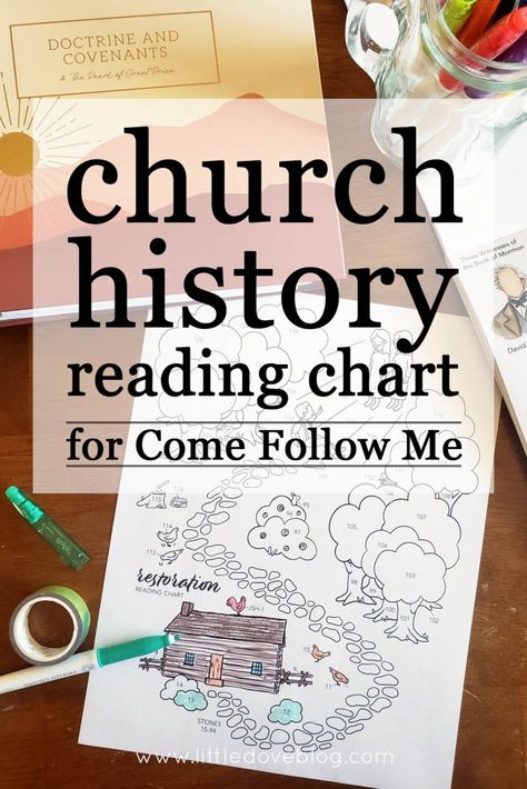 church history reading chart for Doctrine and Covenants Doctrine And Covenants Primary, Doctrine And Covenants Reading Chart, Scripture Reading Chart, Lds Church History, Reading Charts, Doctrine And Covenants, History Timeline, Church History, Lds Church