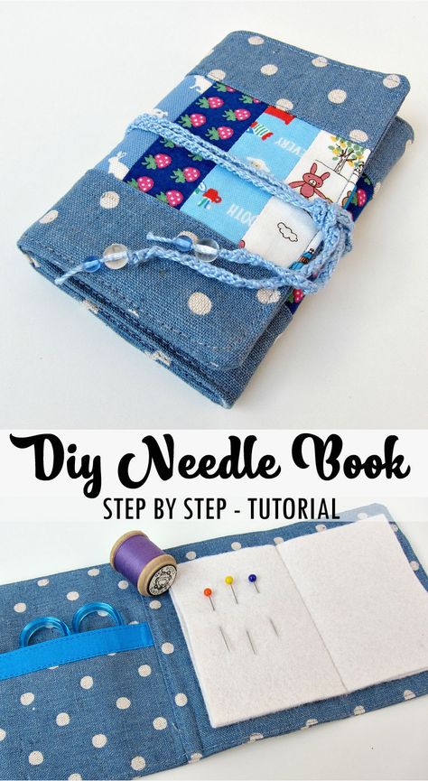 Scrappy Patchwork Needle Book Tutorial Diy Needle Book Tutorials Free Pattern, Needlebook Pattern Free, Needle Book Pattern Free, Sewing Organizer Pattern, Mini Scissors, Sewing Organizer, Scrappy Patchwork, Apron Pattern Free, Book Tutorial