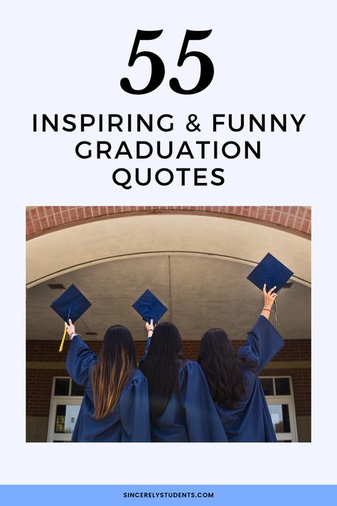 The best funny, inspiring, heartfelt, and proud graduation quotes to share with high school or college grads! Funny Graduation Speeches, Grad Speech, Best Graduation Quotes, University Quote, High School Funny, Middle School Graduation, Graduation Speech, Grad Quotes, College Quotes