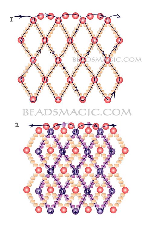 Beading Stitches, Diy Necklace Patterns, Beads Magic, Beadwork Tutorial, Beaded Necklace Patterns, Beading Netting, Beading Patterns Free, Beads Patterns, Seed Bead Patterns