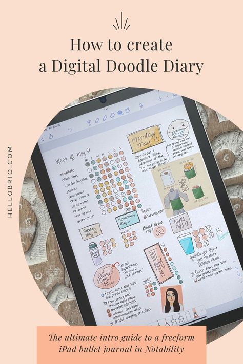 Digital Journal Aesthetic, Bullet Journal On Ipad, Ipad Learning, Doodle Diary, How To Journal, How To Bullet Journal, Digital Bullet Journal, Planner Apps, Creating A Bullet Journal