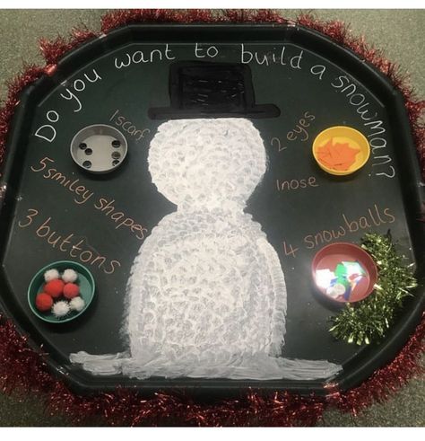 Christmas Activities Tuff Tray, Eyfs Xmas Crafts, Christmas Crafts For Early Years, Christmas Theme Crafts Preschool, Christmas Theme Tuff Tray, Tuff Tray Ideas For Christmas, Christmas Childcare Activities, December Tuff Tray Ideas, Christmas Craft Early Years