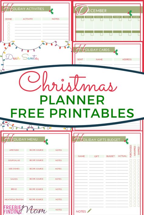 Christmas time is a wonderful and stressful time of year. That’s why I made this Free Printable Christmas Planner! Included are 28 free printables (Christmas cards, a Christmas to do list, a Christmas gift budget planner, a Christmas dinner planner, a Christmas shopping list, Santa letters and much more)! Grab these Christmas planner printables today! #freeprintablechristmasplanner #freeprintablechristmascards #christmasplannerprintables #christmasdinnerplanner Christmas Planner Printables Free, Free Printable Christmas Planner, Christmas Planner Free, Holiday Budget Planner, Christmas Planning Printables, Christmas Planner Printables, Planner For Moms, Printable Christmas Planner, Budget Christmas Gifts