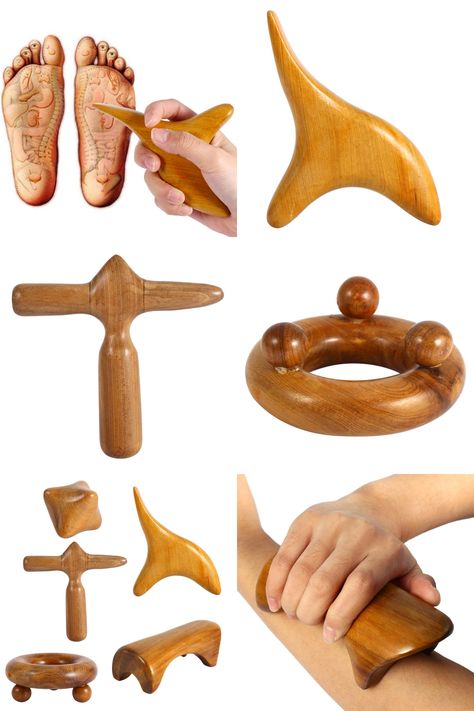 Wood Massage Tools, Massage Tools Products, Massage Therapy Tools, Full Body Massage Techniques, Thai Yoga Massage, Wood Therapy, Massage Training, Foot Reflexology Massage, Body Roller