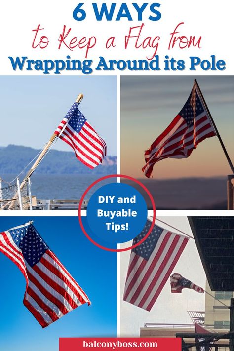 Click through to the blog to learn 6 ways to keep a flag from wrapping arounds its pole! Having a flag on your balcony is great, but there’s little point if the flag keeps getting twisted around the pole. Luckily, there are plenty of options to stop this from happening. From DIY flag weights to a spinning flag pole, there are tons of options to keep your flag straight. Details inside! Flag Pole Ideas Diy, Diy Flag Pole, Diy Flag, A Flag, Diy Cans, Flag Pole, Diy Hacks, Fix You, Wrap Around