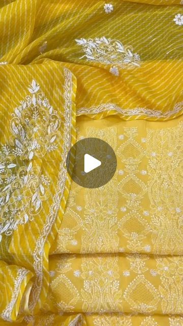 Mirch on Instagram: "Embrace the sunshine with our delightful Summer Yellow Voil Cotton Kurta, meticulously adorned with Lucknowi Chikankari and hand jaali work. Complete your ensemble with the elegance of a Lehriya Silk Chikankari Dupatta. Radiate warmth and style wherever you go. 

For Bookings Dm 

 #SummerChic
 #ChikankariDelight
 #cotton 
#lucknawichikankari 
#kurtadesign 
#yellowsuit 
#jaali
#handcrafted" Yellow Chikankari Suit, Lucknowi Suits, Chikankari Dupatta, Chikankari Suits, Yellow Suit, Lucknowi Chikankari, Summer Yellow, Cotton Kurta, Cotton Suits