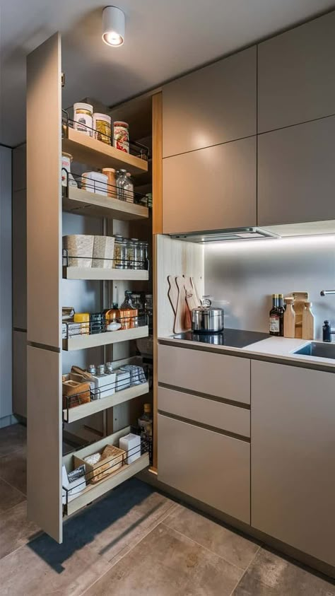 30 Small Apartment Kitchen Ideas to Maximize Small Spaces - 2024 Small Apartment Kitchen Ideas, Small Kitchen Pantry, Small Apartment Storage, Apartment Kitchen Ideas, Minimal Kitchen Design, Kitchen Design Small Space, Clever Kitchen Storage, Small Apartment Kitchen, Ideas Cocina