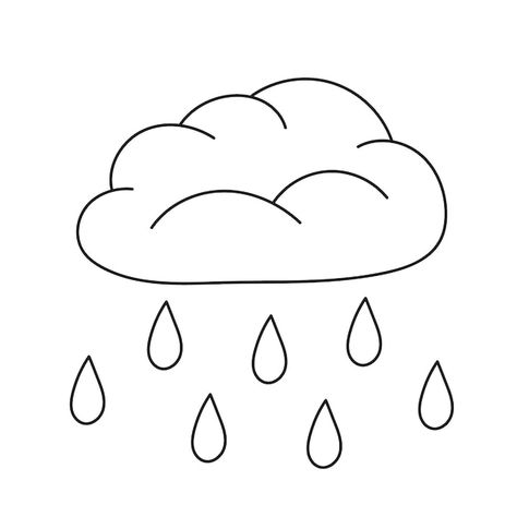 Drawing Rain, Maria Carla, Sorting Games, Cloud Vector, Easy Coloring Pages, Meteorology, Disney Coloring Pages, Rainy Weather, Vector Photo