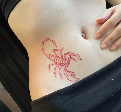 Scorpion Tattoos, Scorpio Tattoo, Mode Editorials, Scorpion Tattoo, Red Ink Tattoos, Arm Band Tattoo, Tatuaje A Color, Stomach Tattoos, Stylist Tattoos