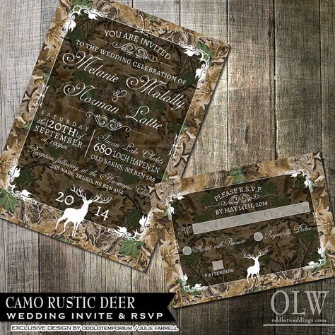 Rustic Camo Tree Wedding Invitation Suite - Deer, Wood, Fall, Hunter- Digital Invitation, RSVP card Hunting Wedding Invitations, Camo Wedding Invitations, Camouflage Wedding, Hunting Wedding, Deer Wedding, Tree Wedding Invitations, Rustic Wedding Invitation, Wedding Country, Camo Wedding