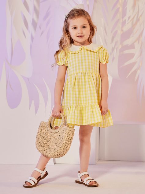 Toddler Girl Style, Check Dress, August 8, Gingham Dress, Dresses Kids Girl, Toddler Girl Dresses, Satchel Bag, Toddler Girl Outfits