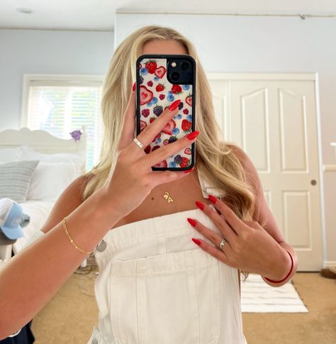 Summer fashion, summer aesthetic, overalls, white overalls, wildflower cases, wildflower, berries aesthetic, summer berries aesthetic, mirror pic, summer mirror pic inspo, fashion inspo Berry Phone Case, Wildflower Berry Case, Wildflower Fruit Tart Case, Wildflower Case Aesthetic, Wildflower Cases Aesthetic, Berries Aesthetic, Wf Cases, Wildflower Aesthetic, Overalls White