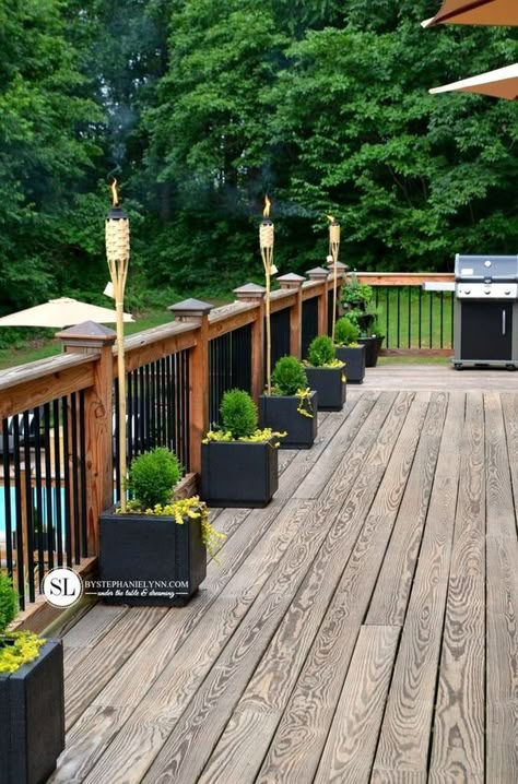 Party Ambiance, Design Per Patio, Summer Deck, Deck Decor, Deck Designs Backyard, Deck Railing, Decks Backyard, Diy Deck, Backyard Deck