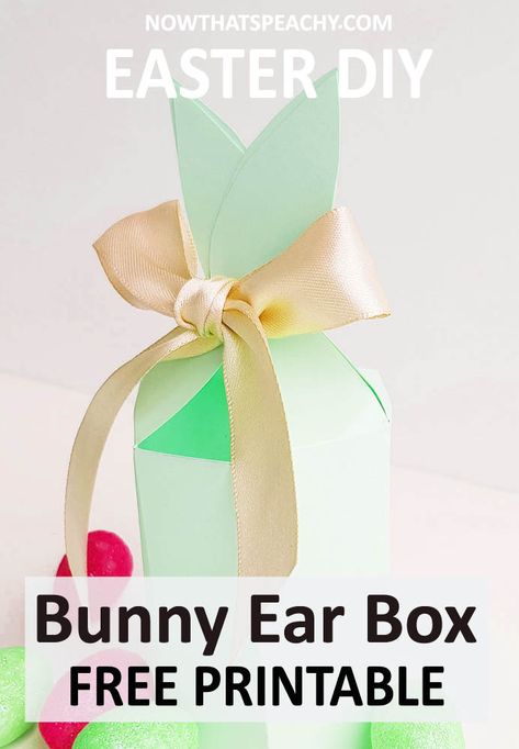 FREE Easter Chocolate Egg Box Template | Print, cut & make your own cute bunny ear boxes to give as gifts | DIY Paper Craft Tutorial Easter Boxes Template, Bunny Box Template, Gift Box Printable, Diy Bunny Ears, Chocolate Egg, Easter Bunny Ears, Easter Printables Free, Egg Box, Paper Craft Tutorials