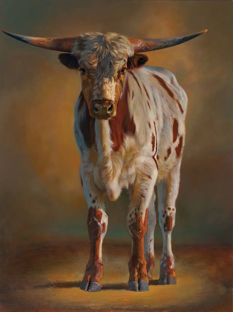 Teresa Elliott Tutt Art Cattle Painting, Cow Pics, Nguni Cows, Biggest Truck, Nguni Cattle, Themed Wallpapers, Long Horns, Longhorn Cattle, Bull Art