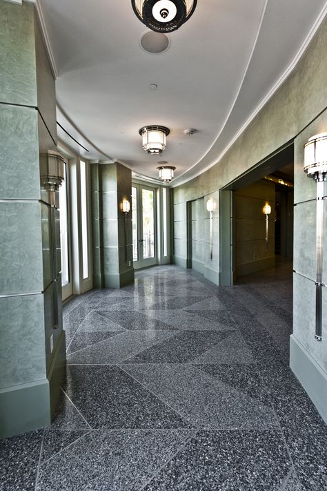 Terrazzo & Marble Supply - Smith Center, Upper Canada Terrazzo Chips Terrazzo Floor Design, Terrazo Flooring, Terrazzo And Wood, Contemporary Flooring, Marble Flooring Design, Terrazzo Design, Terrazzo Floors, Contemporary Building, Terrazzo Tile