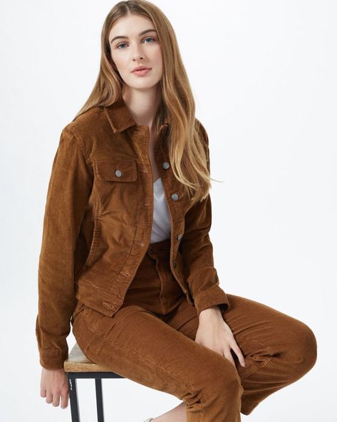 Women's Rowan Corduroy Jacket | Organic Cotton | tentree® Corduroy Trucker Jacket, Brown Denim Jacket, Short Trench Coat, Oversized Denim Jacket, Jacket Outfit, Blank Nyc, Topshop Outfit, Trucker Jacket, Corduroy Jacket