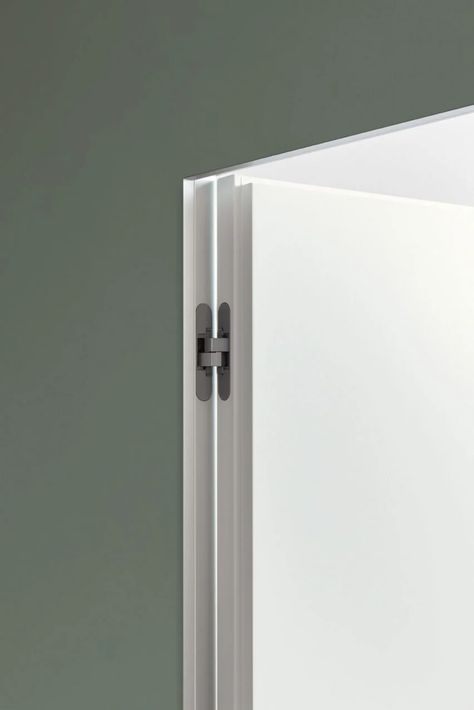 Rasomuro 55s door designed by Lualdi | Dezeen Showroom Balcony Green, Concealed Door, Invisible Doors, Frameless Door, Door Detail, Flush Doors, Concealed Hinges, Hidden Door, Granny Flat