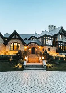 JMAD | Casual Castle | Exterior Architecture | Casual Castle Modern Castle House, Casual Castle, Castle House Modern, Stone House Exterior, Tudor House Exterior, Dream House Design, Exterior Interior Design, Castle Stone, Castle Exterior