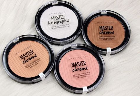 Maybelline Master Chrome Highlighter, Master Chrome Highlighter, Maybelline Highlighter, Holographic Highlighter, Highlighter Powder, Essence Makeup, Makeup Eyeshadow Palette, Desired Reality, Too Faced Bronzer