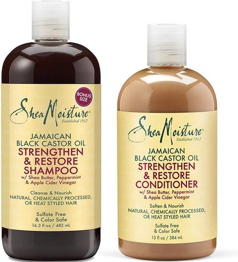 18 Best Hair Growth Shampoos - Shampoo Products to Prevent Hair Loss and Thinning Hair Shea Moisture Shampoo, Castor Oil Shampoo, Black Hair Growth, Best Natural Hair Products, Good Shampoo And Conditioner, Shampoo And Conditioner Set, Shea Moisture, Hair Growth Shampoo, Jamaican Black Castor Oil