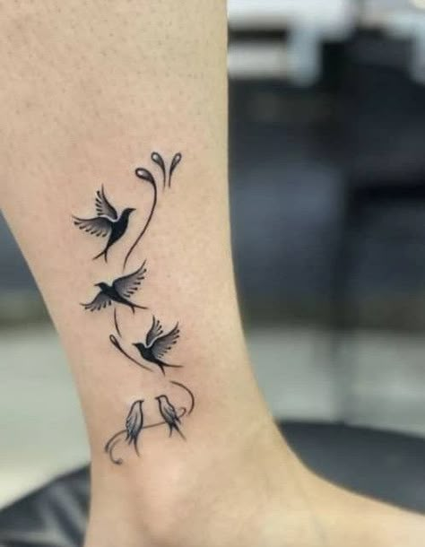 Anklet Tattoos For Women, Bird Tattoos For Women, Side Wrist Tattoos, Anklet Tattoos, Mother Tattoos, Wrist Tattoos For Women, Women Power, Feather Tattoo, Feather Tattoos