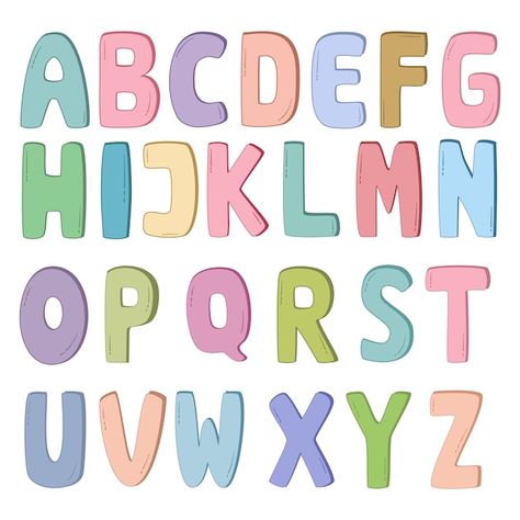 Cute Capital Letters, Abc Letters Design, Alfabet Aesthetic, Number Fonts Design, Sticker Headphones, Alphabet Printables Letters, Sticker Display Ideas, Goodnotes Fonts, Sticker Hello Kitty