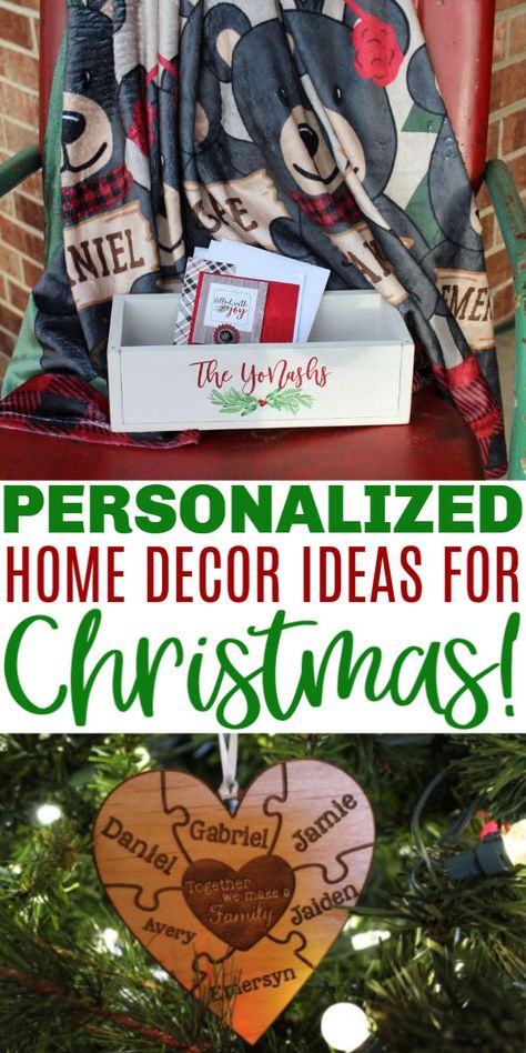 Decor Ideas For Christmas, Personalization Mall, Personalized Home Decor, Wood Centerpieces, Christmas Look, Family Ornaments, Christmas Activities For Kids, Ideas For Christmas, Diy Trends