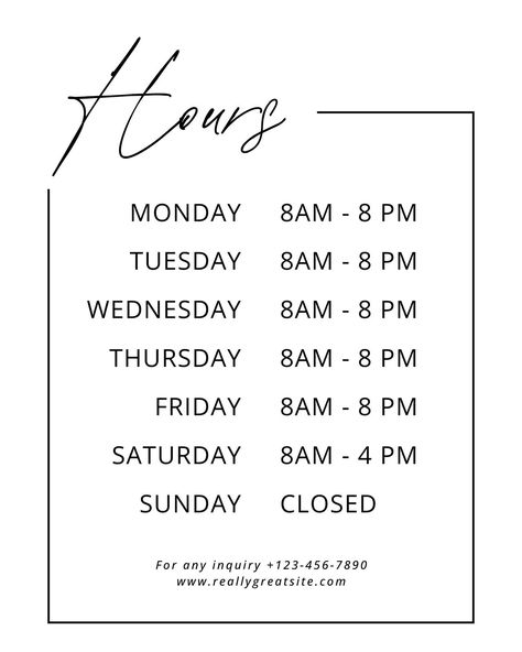 Templates Opening Hours Template, Opening Hours Poster, Aesthetic Store, Business Aesthetic, Aesthetic Stores, Minimalist Business, Opening Hours, Store Opening, Instagram Bio