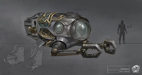 Submarine - Official ATLAS Wiki Underwater Vehicle, Turtle Ship, Props Concept, Ghost Ship, Ocean Floor, Power Stone, The Claw, Vehicle Design, Space Crafts