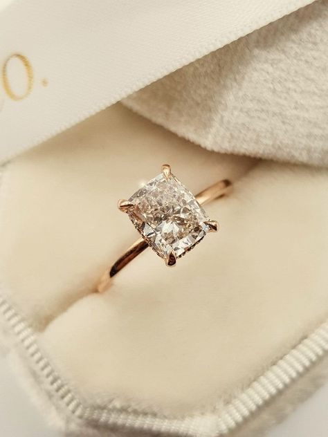 Elongated Cushion Hidden Halo, Elongated Cushion, Cushion Engagement Ring, Antique Engagement Ring, Ideas Jewelry, Elegant Engagement Rings, Morganite Engagement, Cushion Diamond, Dream Engagement Rings