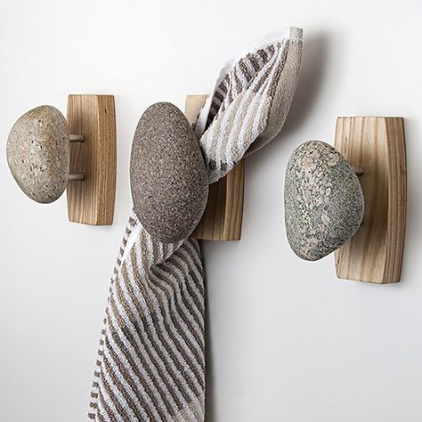 Sea Stones, Natural Stone Wall, Cool Coasters, Shower Stall, Coat Hooks, Wall Mounted Coat Rack, Outdoor Shower, Recycled Wood, Stone Wall