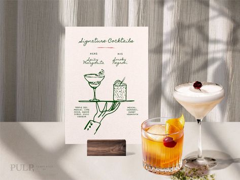 SIGNATURE DRINKS SIGN Template Custom Cocktail Hand Drawn & Handwritten Illustrated Whimsical Wedding Menu Funky Printable 0035 - Etsy Bride And Groom Cocktail Sign, Drink Menu Wedding, Cocktail Menu Design, Wedding Drink Menu Sign, Signature Cocktail Menu, Scribble Sketch, Wedding Drink Sign, Signature Drink Sign, Handwritten Wedding