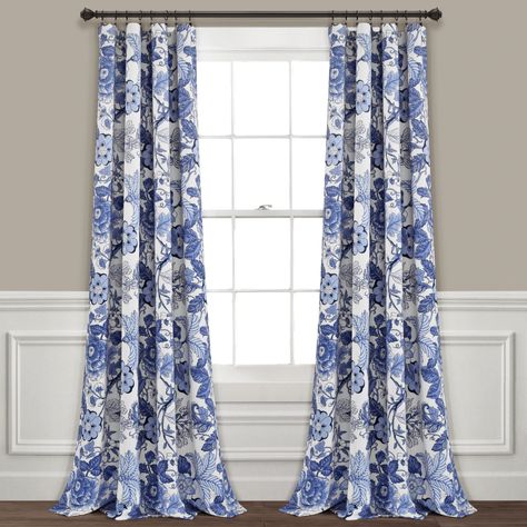 Sydney Room Darkening Set of 2 Window Curtain — Pier 1 Country Style Curtains, Country Cottage Homes, Pocket Curtains, Floral Room, Country Cottage Style, Lush Decor, Floral Curtains, Thermal Curtains, Darkening Curtains