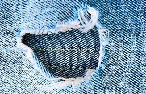 How To Repair A Hole In Jeans, Hole In Jeans Repair, Hole In Pants Repair, How To Repair Thigh Holes In Jeans, Repairing Jeans With Holes, Sew Jeans Hole, Mend Jeans Holes, Repair Embroidery, Hole In Jeans