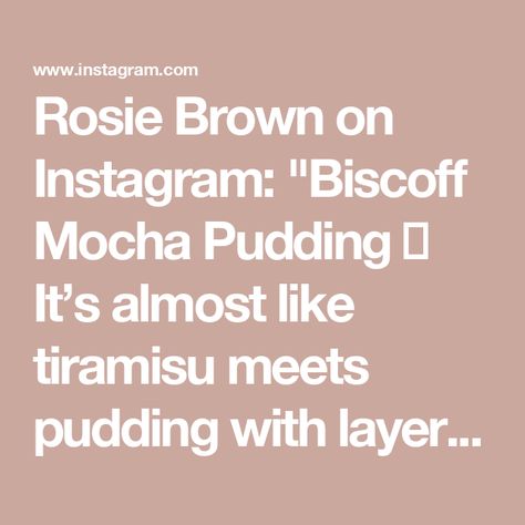 Rosie Brown on Instagram: "Biscoff Mocha Pudding ☕️

It’s almost like tiramisu meets pudding with layers of creamy chocolate coffee pudding sandwiched between layers of biscoff biscuits. 

Biscoff, coffee and chocolate are the perfect marriage of flavours and for this dessert you won’t need any eggs or any dairy, plus it’s no bake and super simple to make. 

#recipe 🫡

Pudding
900g dairy free milk 
60g cornflour
270ml dairy free double cream
180g caster sugar / superfine sugar 
20g instant coffee
30g cocoa powder

Biscuits: 
36 biscoff biscuits 
10g instant coffee 
240ml hot water 

Topping: 
Biscoff spread, melted (I used crunchy) 

Instructions
1. Start by mixing the cornflour into 225g of the milk until smooth. Set aside. 
2. Over medium heat in a small saucepan add the remaining milk, Biscoff Banana Pudding With Caramel, Biscoff Hot Chocolate, Sticky Toffee Biscoff Pudding, Lotus Biscoff Overnight Oats, Lotus Biscoff Mug Cake, Biscoff Biscuits, Mocha Cake, Coffee Powder, Coffee Dessert