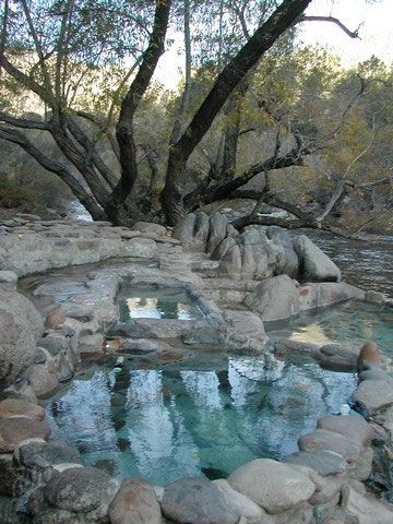 Natural hot springs along the Kern River, California. There are many natural hot springs in the eastern Sierras of California. Kern River, Natural Hot Springs, Cunard Line, Kern County, Water Rafting, Nature Enthusiast, White Water Rafting, Road Trippin, Swimming Holes