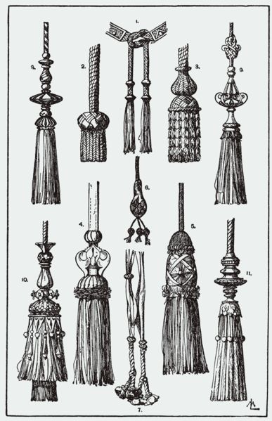 Tassels in A handbook of ornament (1898)... Have They Ever Been Out of Style... Diy Tassel, Tassel Jewelry, Shabby Vintage, Tassel Fringe, Beaded Tassels, Diy And Crafts, Tassels, Lamps, Pom Pom