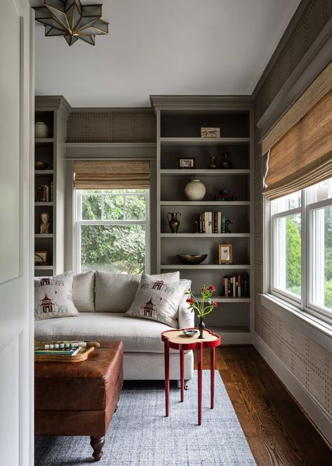 Dark Floor Living Room, Dark Wood Floors Living Room, Dark Wood Flooring, Warm Wood Flooring, Warm Paint Colors, Grey Sofa Living Room, Collected Interiors, Living Room Wood Floor, Clad Home