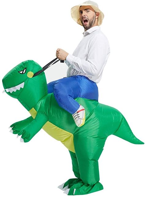 Inflatable Dinosaur T-Rex Costume Inflatable Halloween Costumes, Adult Dinosaur Costume, Costume Dinosaure, Inflatable Dinosaur Costume, Rex Costume, Inflatable Dinosaur, Halloween Blow Ups, Dino Costume, T Rex Costume