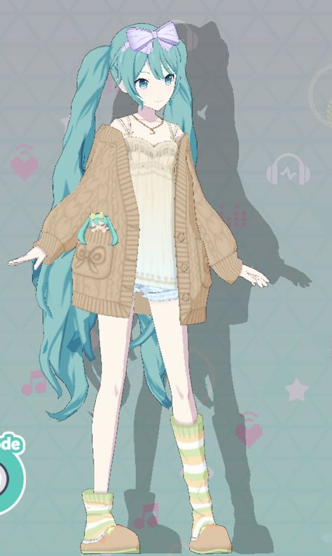 Hatsune Miku Project Sekai Outfits, Project Sekai Outfits Design, Project Sekai Outfit Ideas, Pjsekai Outfits, Project Sekai Outfits, Pjsk Outfits, Miku Outfits, Hatsune Miku Outfits, Miku Hatsune Vocaloid