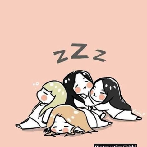 Squad Cartoon Aesthetic, 4 Girls Squad Cartoon, 4best Friends, 4 Girls Squad, 4 Cartoon Friends, Blackpink Chibi, Blackpink Art, Cartoons Group, Girls Squad