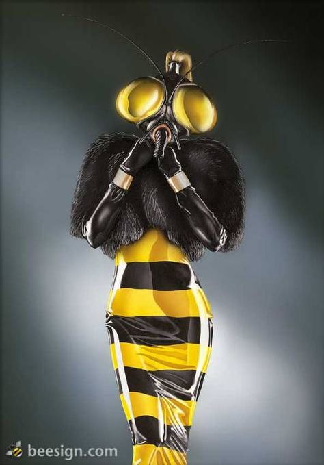 Bee Costumes, Queen Bee Costume, James And Giant Peach, Bee Makeup, Bug Costume, Sci Fi Horror Movies, Bee Costume, Earth Wind, Crazy Hair Day