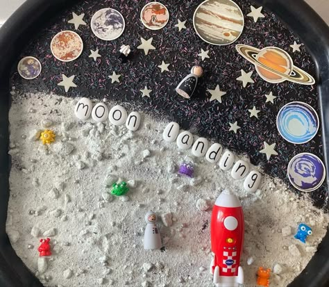 Tuff Tray Ideas, Space Week, Dark Nights, Toddler Sensory, Tuff Tray, Tray Ideas, Daycare Activities, Messy Play, Space Theme