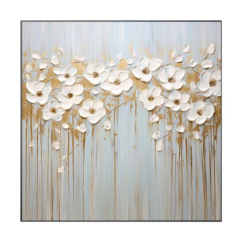 Buy White Flower Gold Leaf Abstract Painting Impressionist Hand-painted Extra Large Framed Flower Wall Art Decor Contemporary Flower Art Online in India - Etsy Leaf Abstract Painting, Flower Wall Art Decor, Leaf Abstract, Abstract Floral Art, Door Designs, 3d Painting, Flower Wall Art, Gold Flowers, Flower Frame