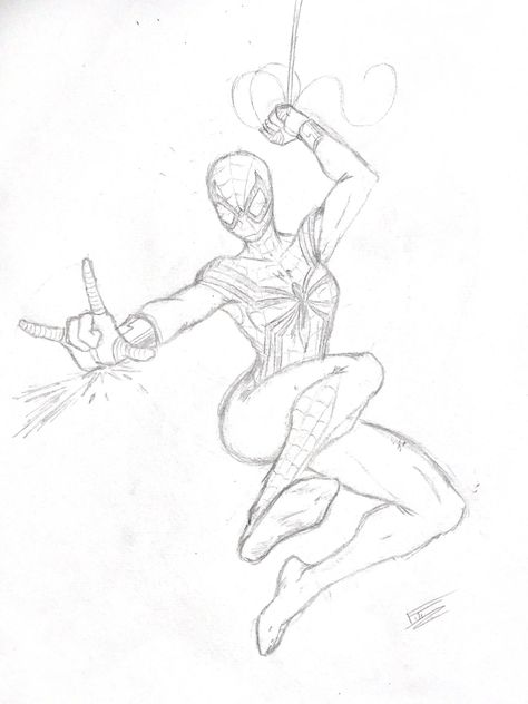 Drawing Superheroes, Spiderman Drawing, Spiderman Art Sketch, Pretty Drawings, Drawing Templates, Concept Art Drawing, Poses References, Spiderman Art, Art Poses