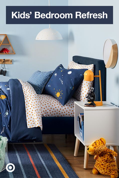 Boys Bedroom Bed, Kids Small Bedroom Ideas For Boys, Boys Room Space Theme Target, Toddler Bedding Boy, Toddler Bed Set For Boys, Target Kids Bedroom, Target Kids Room, Little Boys Bedroom Toddler Bed Bath & Beyond, Outer Space Kids Bedding