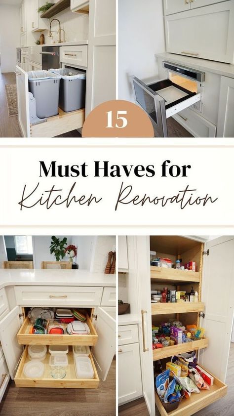 Are you dreaming of a beautiful, modern, and functional kitchen? Look no further! Here, we have compiled 15 must-haves for your dream kitchen, to complete your kitchen remodel on a budget, while creating a modern farmhouse kitchen that you adore. From the basic kitchen necessities to timeless kitchen design ideas, our handy checklist will surely make your next kitchen remodel a breeze. Please visit us for more Kitchen Essentials & DIY Kitchen Remodel Ideas. Diy Remodeling Ideas On A Budget Kitchen, Kitchen Convenience Ideas, State Of The Art Kitchen, Open Concept Kitchen Cabinets, Kitchen Remodel Organization Ideas, Kitchen Set Up Ideas Layout, How To Plan A Kitchen Remodel, Kitchen Design Tips And Tricks, Kitchen Drop Zone Ideas